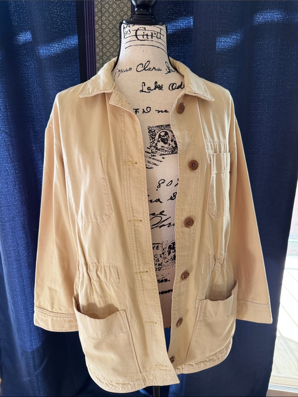 Everlane Pale Yellow Women's Cotton Canvas Button-Front Jacket